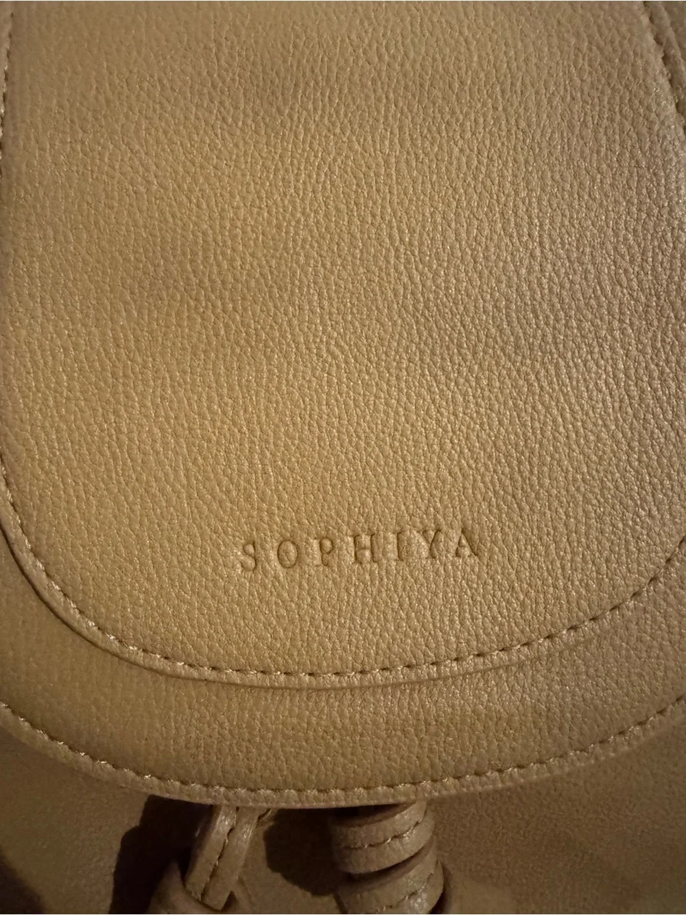 SOPHIYA Zoe Tan Leather Crossbody Backpack from Sophiya